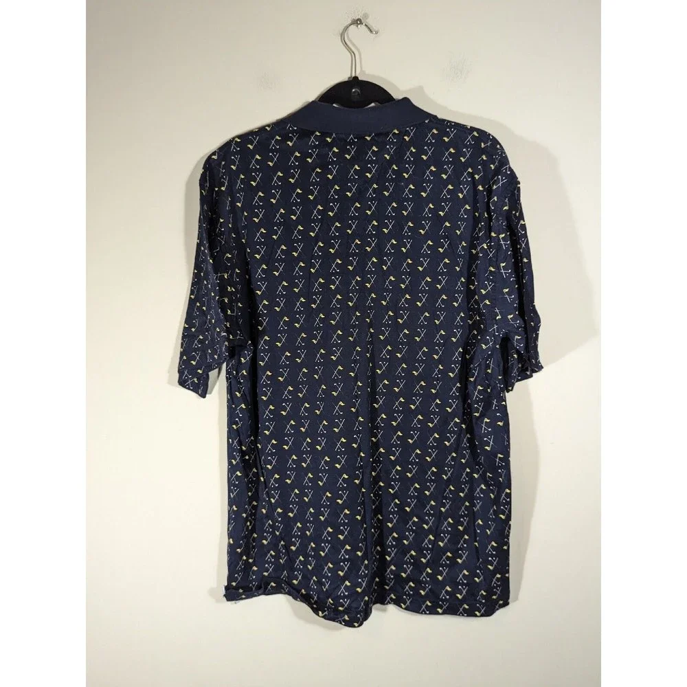 Tommy Hilfiger Navy Blue Golf Polo‎ Short Sleeve Shirt Men Size L